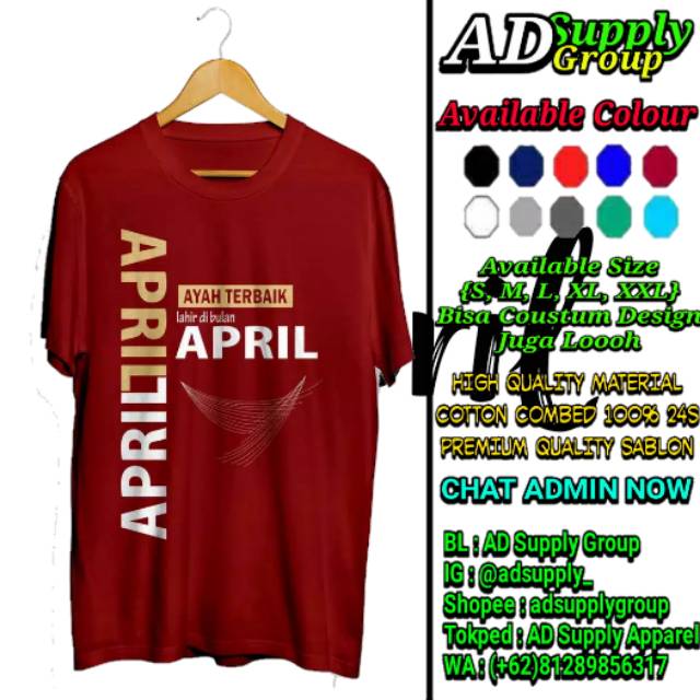 Kaos Distro Pria Kaos Kelahiran April Lelaki Terbaik Lahir April