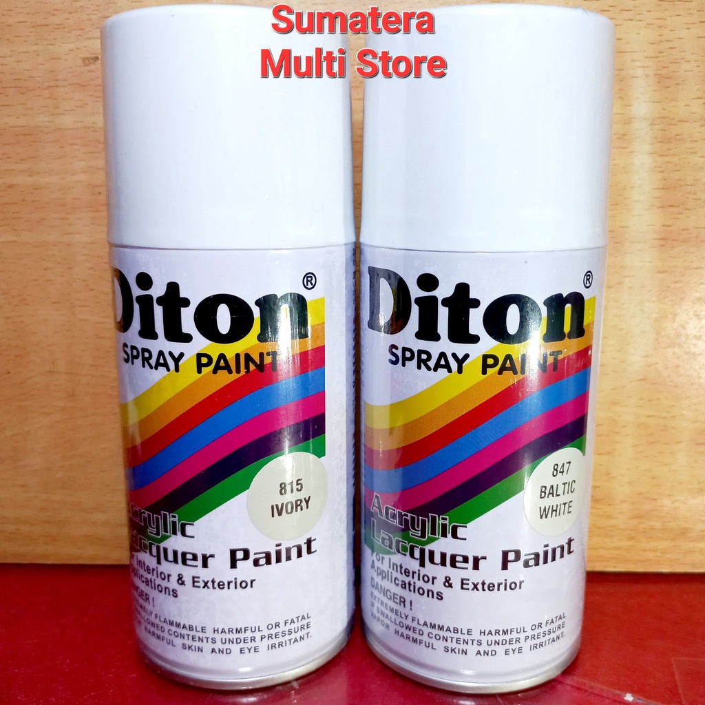 

Diton Standart Ivory 815 dan Baltic White 847 - Cat Semprot 300 ml Putih Gading / Pilox Pilok
