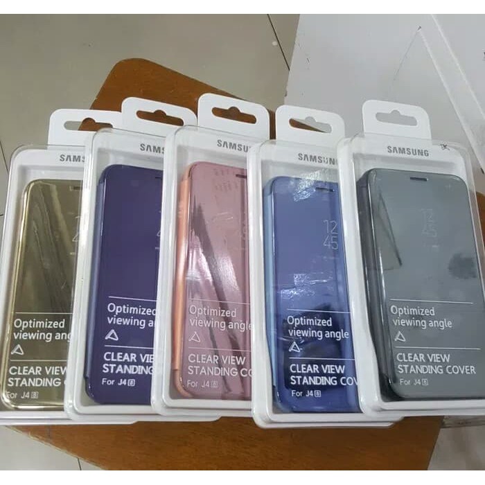 Clear View Standing Cover Samsung Galaxy A30 A50 M20 A8 J4 A7 A9 2018 M31 M11 A01 J4 J6 A10