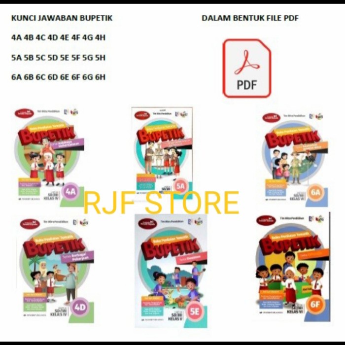 ✨ READY✨ KUNCI JAWABAN BUPETIK KELAS 1 SAMPAI KELAS 6