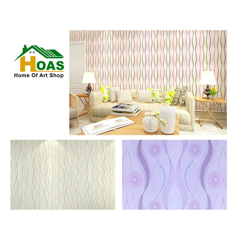 Hoas Wallpaper Dinding 45 Cm X 9 Meter Stiker Dinding Premium Motif Ulir Polkadot Wallstiker Kamar T