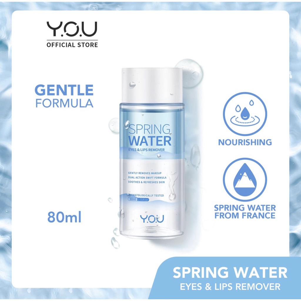 YOU Spring Water Eyes &amp; Lips Remover 80ml / Makeup Remover Y.O.U