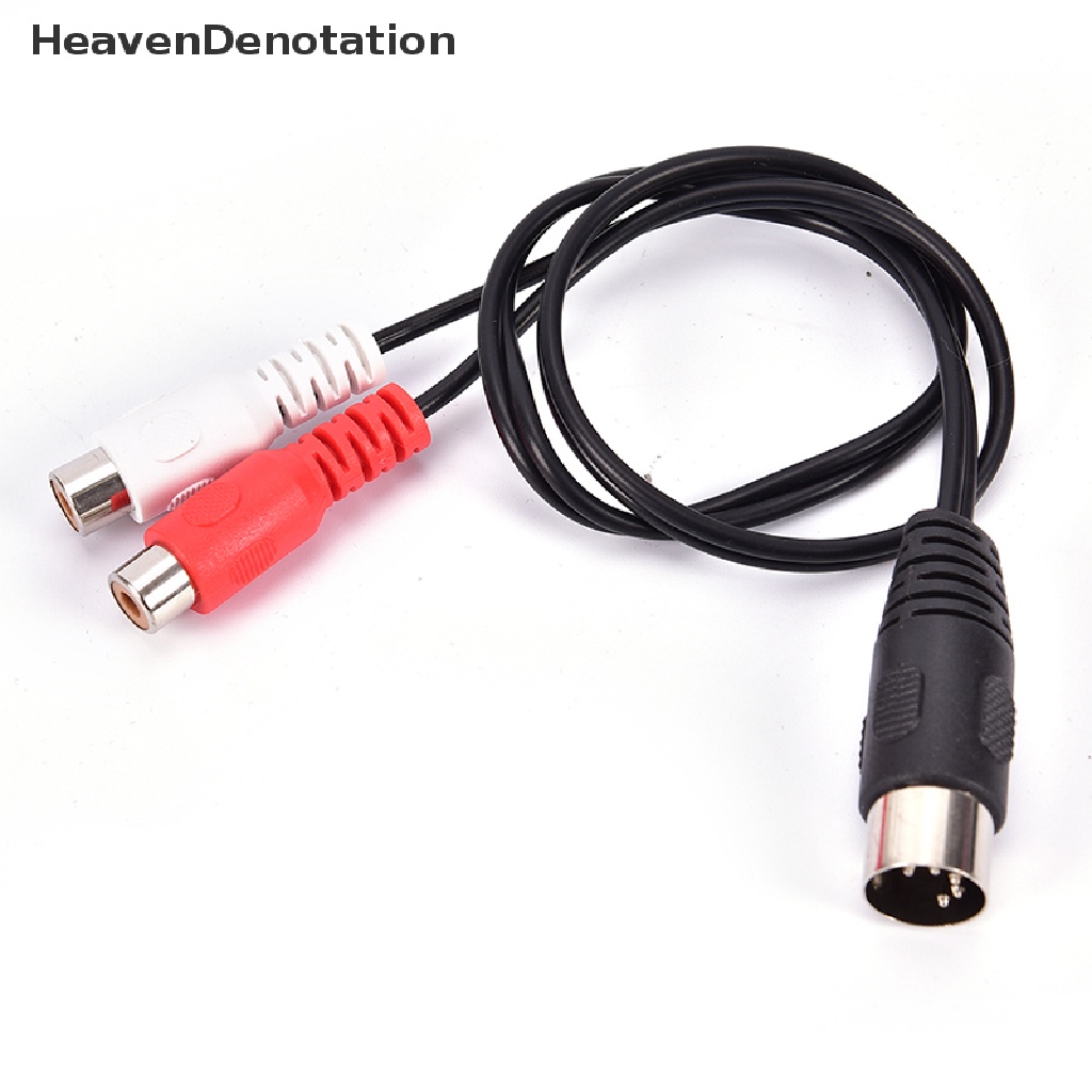 [HeavenDenotation] MIDI DIN 5P Male to 2 RCA Phono Female Socket Jack MF Audio Cable 0.5M