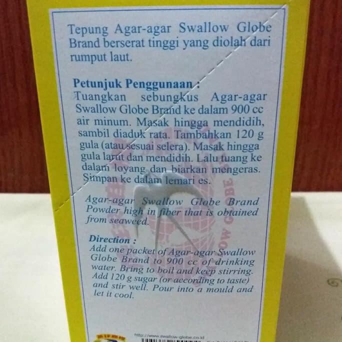 

31.87-Kue- Swallow Globe Brand~Tepung Agar-Agar~~12Sachet @7Gr -Terlengkap-Termurah-Dijamin.