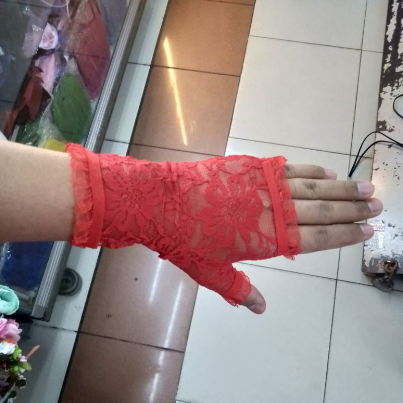 Sarung Tangan Brokat Wedding- Glove Pesta