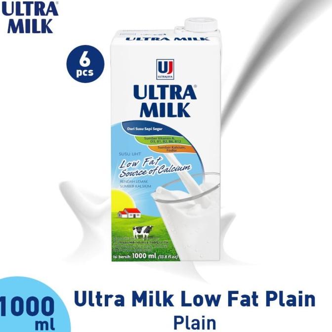 

(BISA COD) Ultra Milk Susu UHT Low Fat Plain 6x1000ml DISKON Kode 340