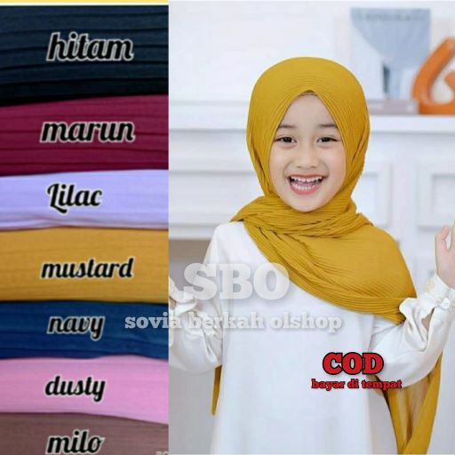 PASHMINA ANAK PLISKET/HIJAB VIRAL/KERUDUNG ANAK/JILBAB TRENDI