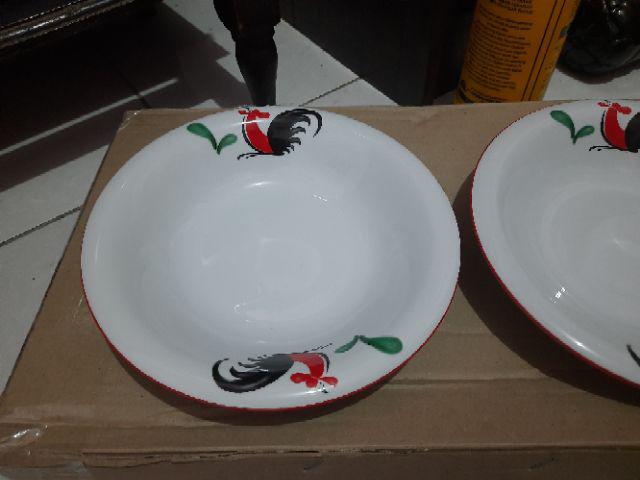  Piring  Makan Keramik  Ayam Jago Seri 2 Model OMEGA  23cm 