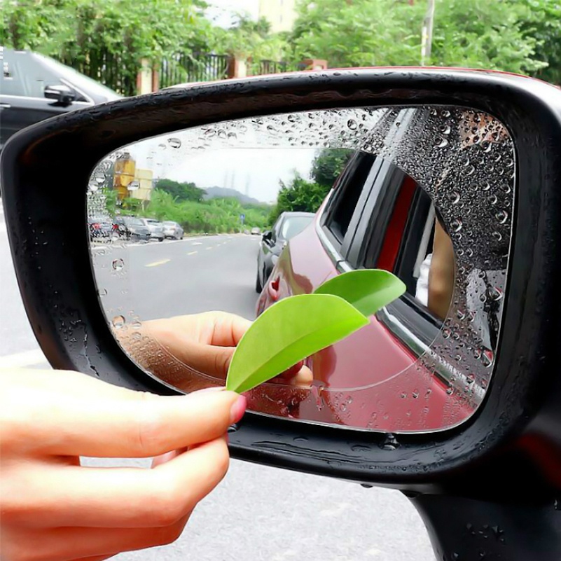 2pcs Car Mirror Window Clear Film Rainproof Anti fog Waterproof Rearview Mirror Film Car Sticker