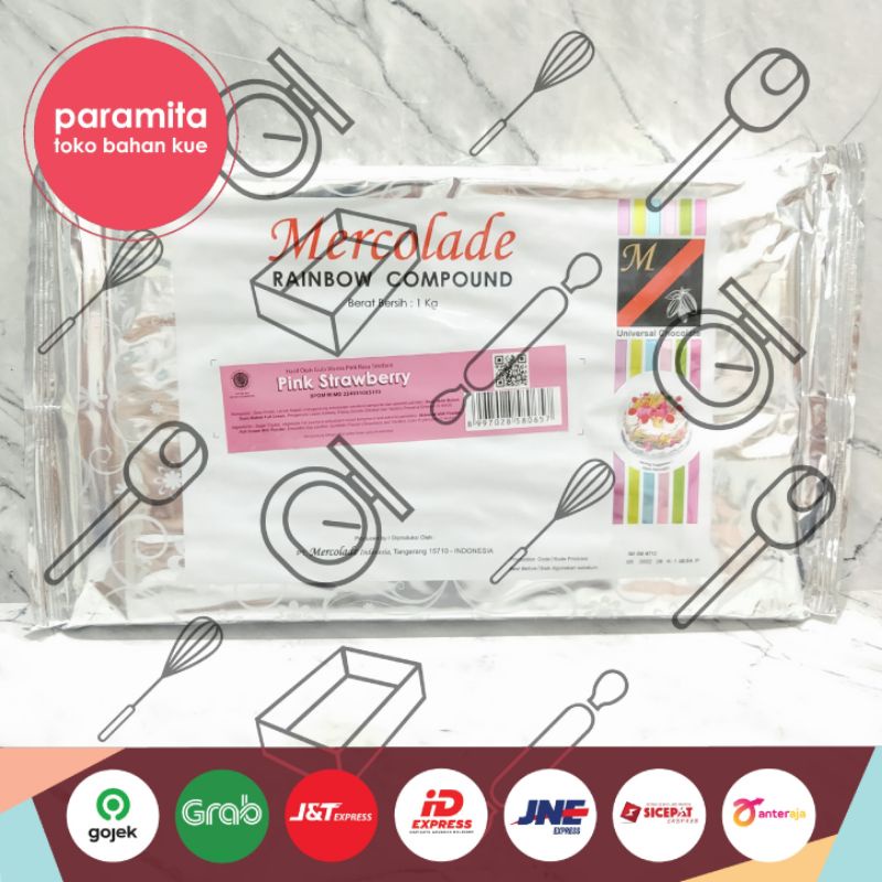 Mercolade Coklat Batangan White/Dark/Pink Strawberry/Tiramisu 1kg