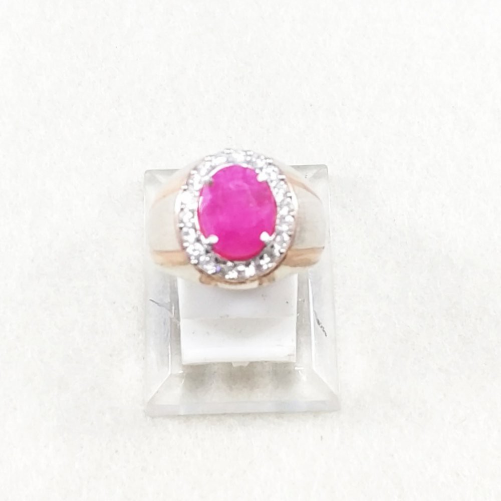 CINCIN BATU AKIK PERMATA NATURAL PINKISH RED RUBY CORUNDUM PREMIUM QUALITY