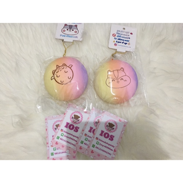 Squishy creamiicandy poli poly popular rainbow bun pao lisenced rare original soft slow tag cute