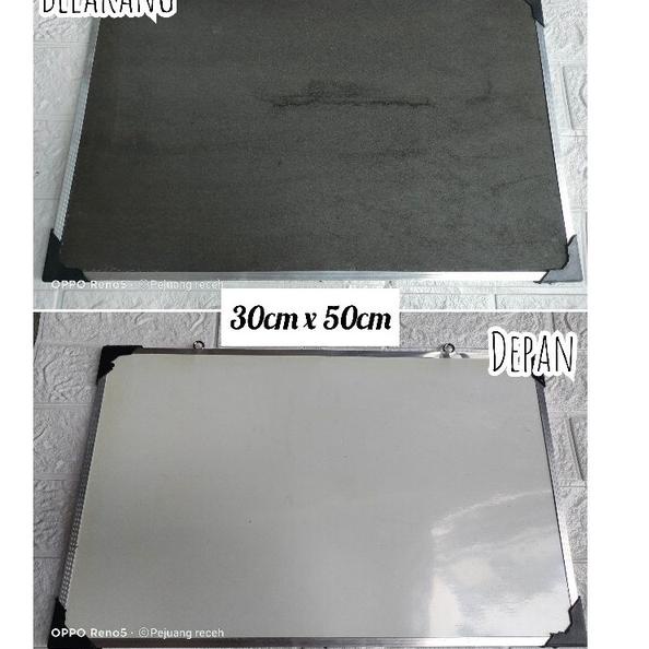 

Menarik.. PAPAN TULIS BOLAK BALIK/WHITEBOARD SPIDOL DAN KAPUR UKUURAN 30X50CM