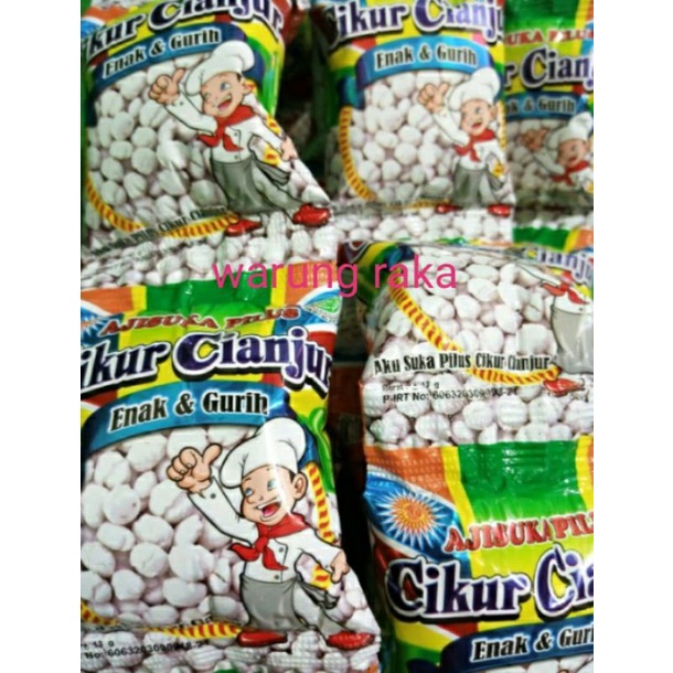 AJI SUKA PILUS,,CIKUR CIANJUR ENAK&GURIH,1 renteng isi 10 pcs