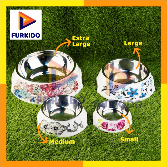 Richu Pet Bowl Stainless Stell Plastic Premium L Mangkok Anjing P1117