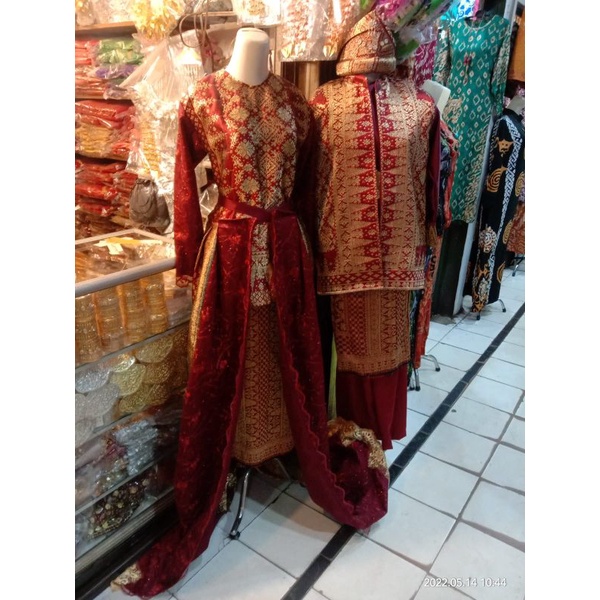 baju pengantin songket asli tenun palembang bridal  +ekor