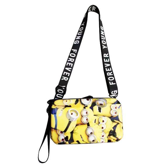Tas Koper Mini Motif Minion Snoppy Kitty Emoticon Selempang FY Gambar