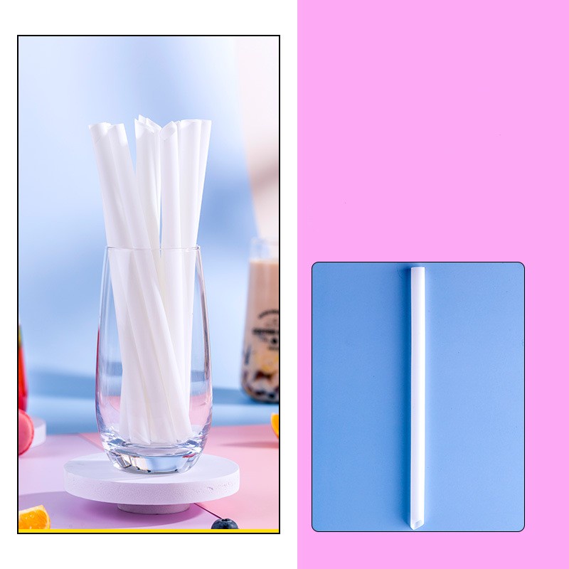 [100 Pcs Biodegradable Disposable Straws] [PLA Environmentally Friendly and Healthy Beverage Milk Tea Straws with High Temperature Resistance] [Disposable Tableware]