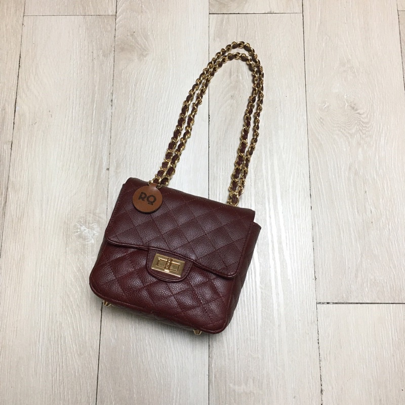 Tas kulit Garut / mini square flap bag