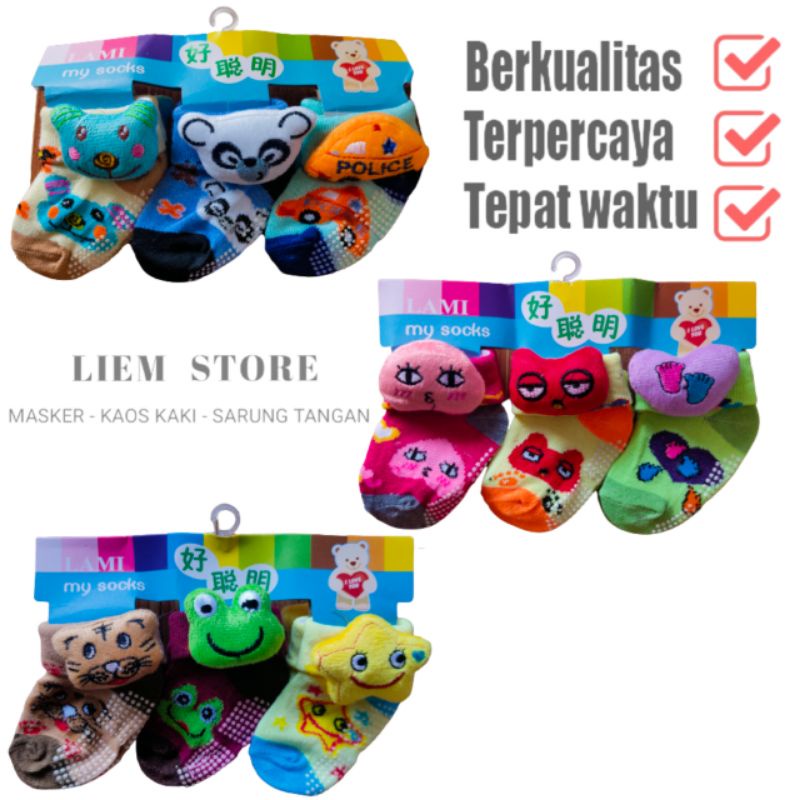 Kaos Kaki Bayi BONEKA ISI 3 PASANG / Kaos Kaki Bayi / Kaos Kaki