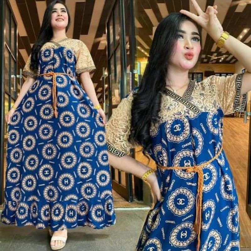 DASTER ARAB BRUKAT MOTIF AKAR PITA | RAYON SUPER GRADE A | RESLETING BELAKANG | RENDA MILO-CN BROKAT NAVY