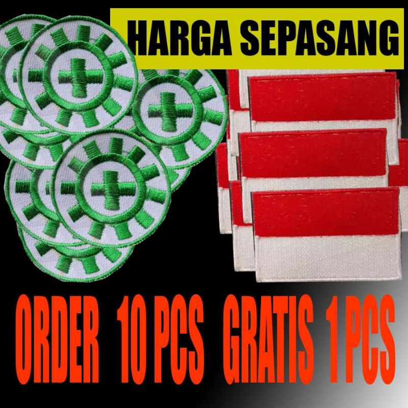 BENDERA LOGO K3 GRATIS bordir. beli 10 gratis 1.bordir safety. bordir bendera safety. bordir logo sa