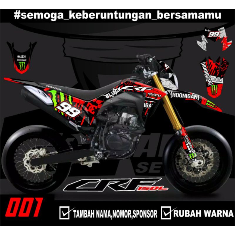 Sticker setiker stiker decal CRF 150 L- minimalis Fullbody-Dekal stiker CRF 150 L Trail Supermoto