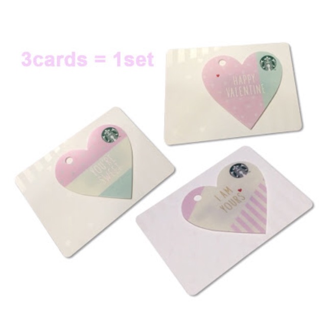 Starbucks Korea Valentine cards (1set - 3cards)