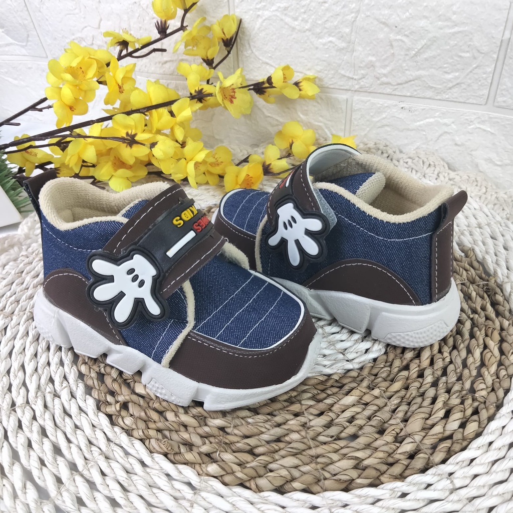 [TAMAN SEPATUKU] SEPATU TRENDY MURAH SNEAKER KERN DENIM ANAK LAKI-LAKI 1 2 3 TAHUN CAX40