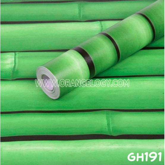 QQ22 TERMURAH Wallpaper Sticker/Wallpaper Dinding Stiker Bambu Hijau 45cm x 10m GH191 ****