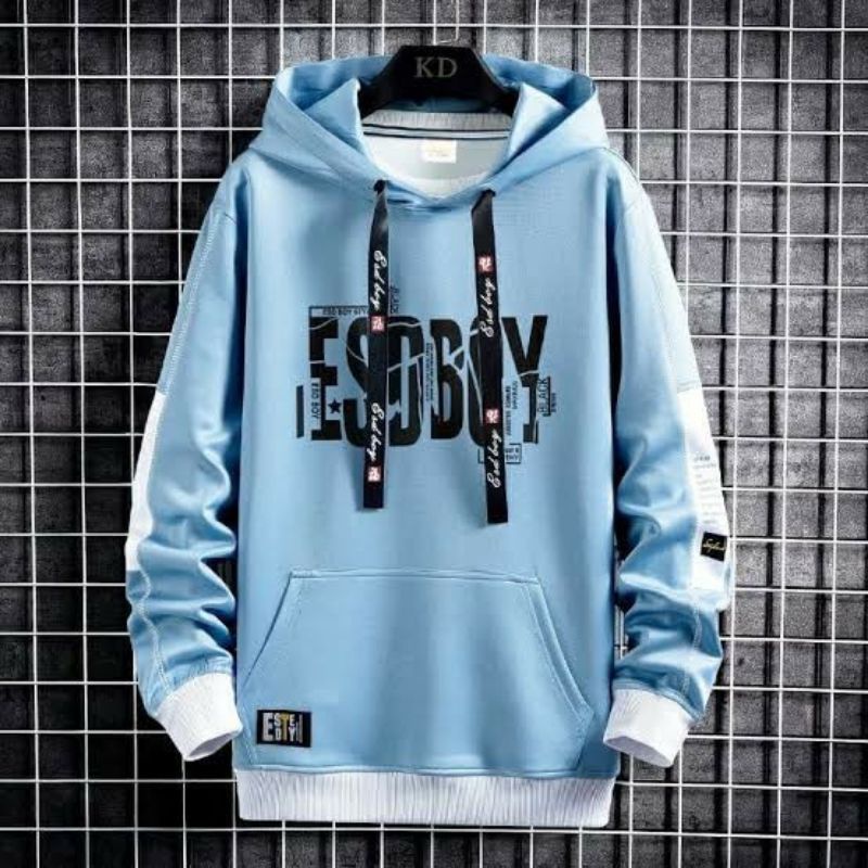 SWEATER PRIA - ESOBOY HOODIE JUMPER - BAHAN TEBAL DAN LEMBUT - HARGA TERMURAH - UNISEX WANITA-Esoboy Biru