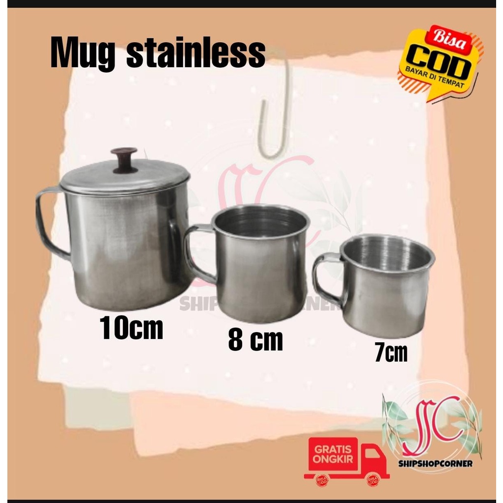 gelas mug cangkir kopi stainless  mug mini   sugar pot