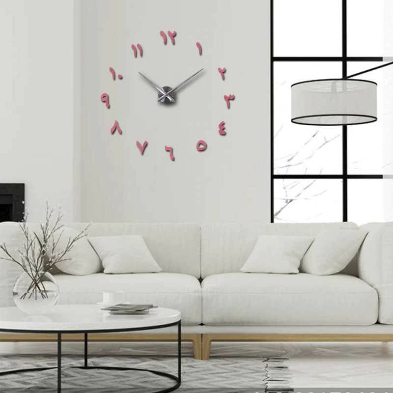 Jam Dinding Besar Masjid Nuansa Islami Muslim DIY Giant Wall Clock Quartz Arabic Design