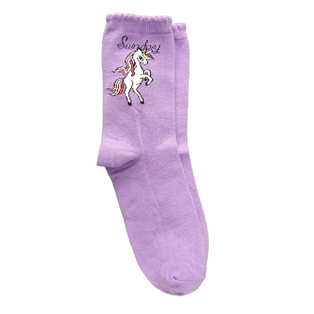 Kaos Kaki Motif Lucu-Lucu / Buah / Snack / Christmas / Snoopy / Leopard BEBAS PILIH (EXPT)-E5 Sunday Unicorn
