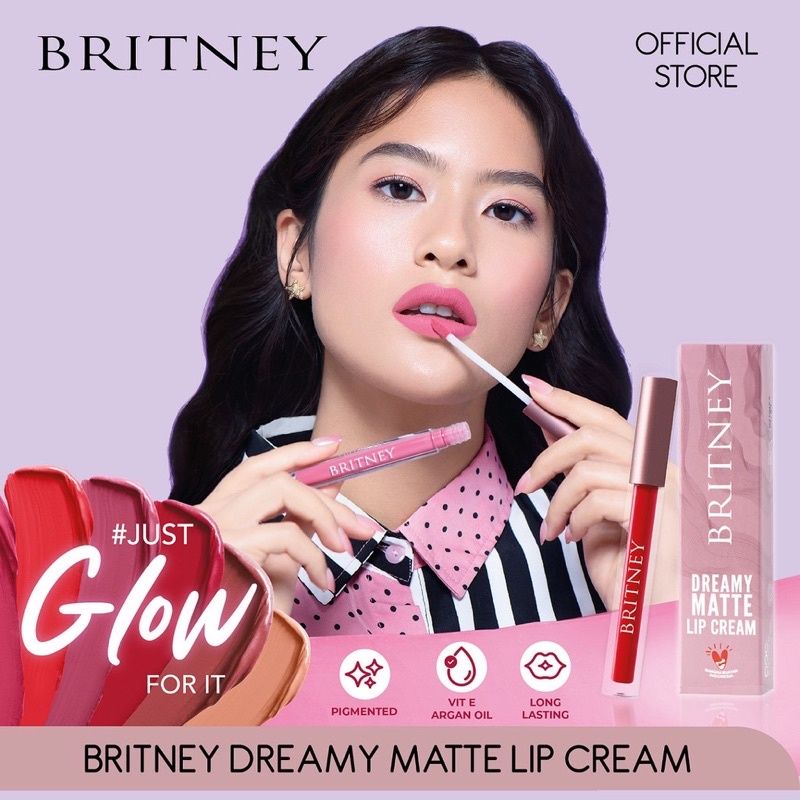 Britney Dreamy Matte Lip Cream - Lipcream Britney by Purbasari Lip cream tahan lama Lipstik Purbasar