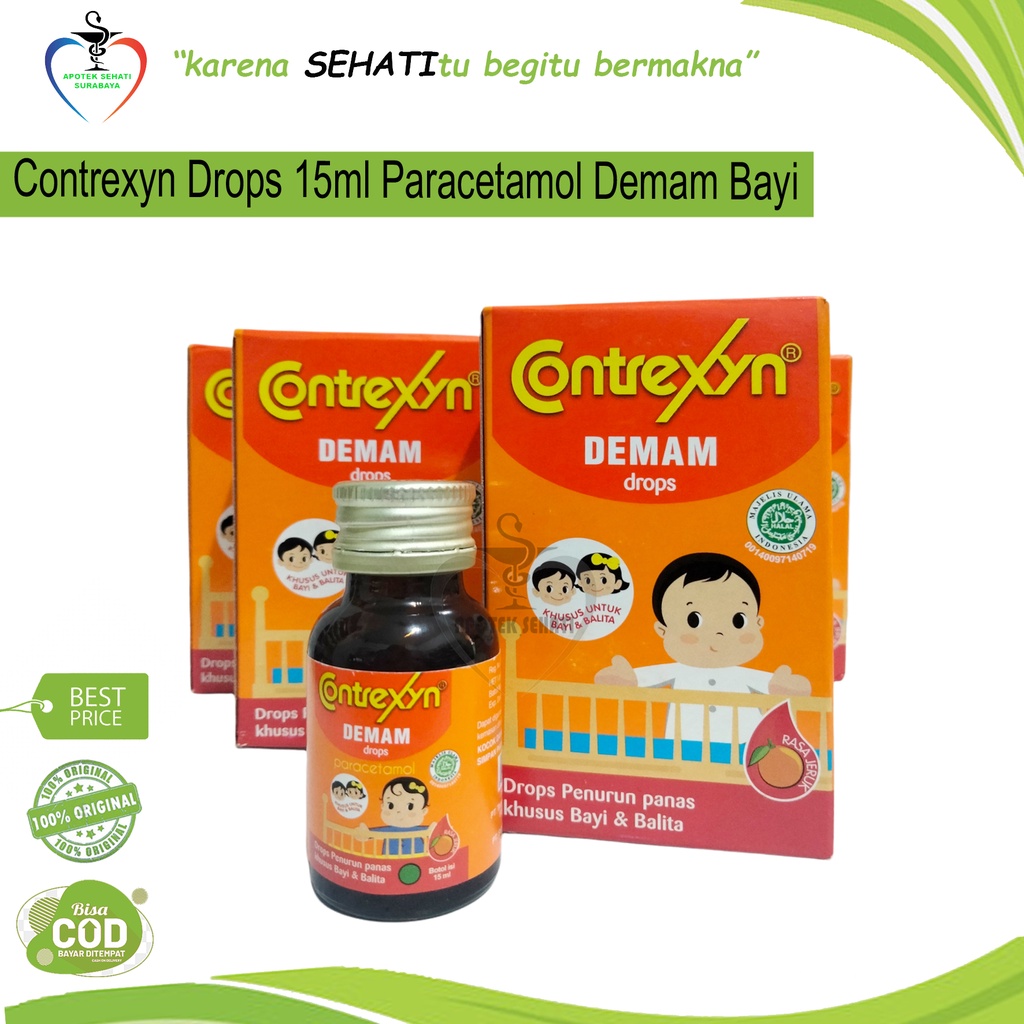 Contrexyn Paracetamol Obat Demam Anak Bayi 3 Varian Syrup Drops Tablet Contrexin Acetosal