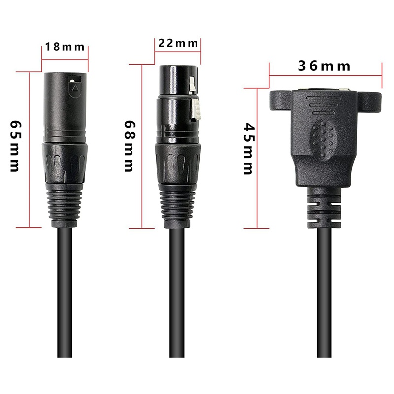 1 Pair XLR 3Pin to RJ45 Female Adapter Cable,XLR Male to RJ45 Network Connector Extension Cable Use Cat5 Ethernet