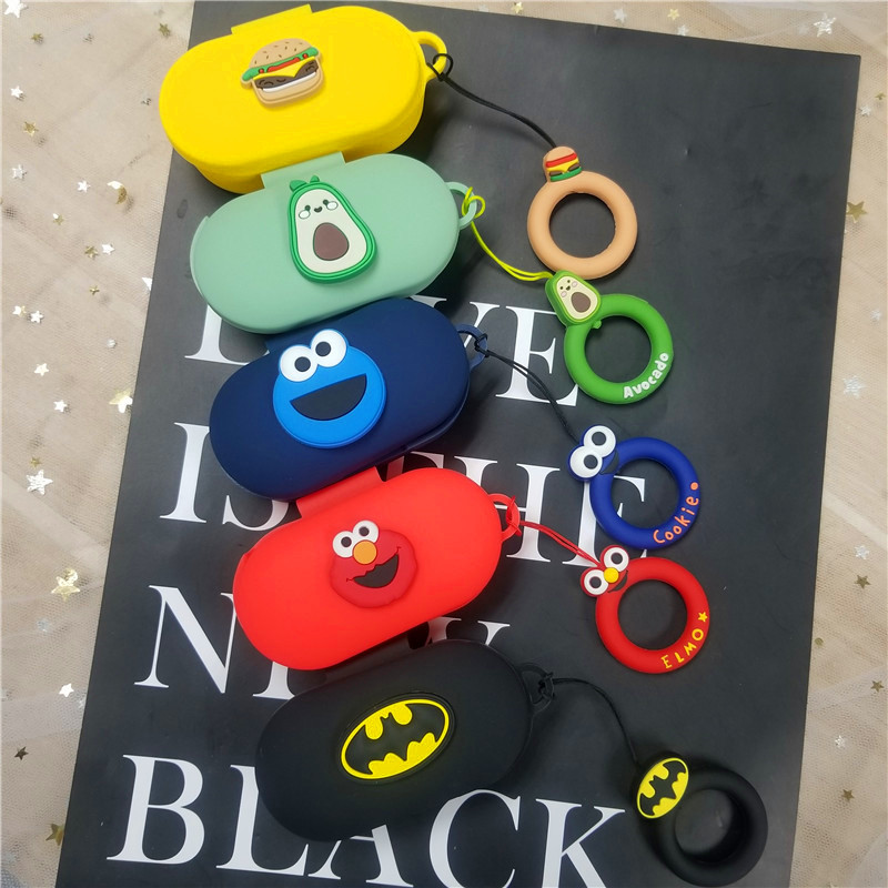 QCY T3 TWS Wireless Bluetooth Protective Silicone Case Cute Cartoon Soft Cover with Key Ring