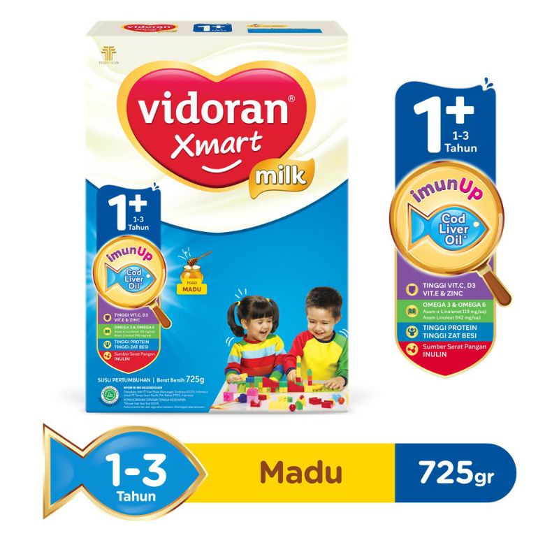 Vidoran Xmart 1+ Susu Formula 2X725gr (1450gr)