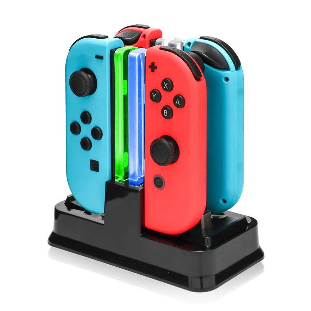 4pcs Joy-Con / 2 Pcs Charging Dock Station Nintendo Switch Pro Dengan Indikator Pengisi Daya USB Tipe C