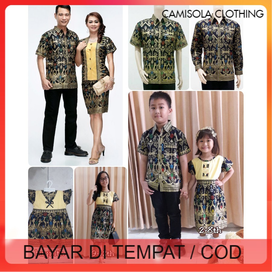 BATIK KELUARGA FAMILY COPLE SARIMBIT SERAGAM TERBARU AYAH IBU ROK N BLUS NARITA PRODO PENDEK HITAM