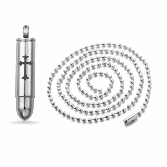 Kalung Liontin Salib Titanium Steel Pria Cross Pendant Necklace