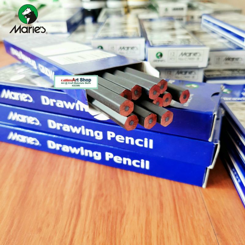 C7401 Pensil Gambar Maries Drawing Pencil Set 12pcs 2H-12B