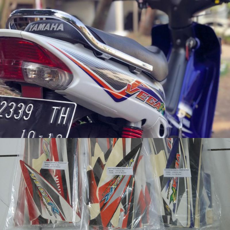 (Bisa COD) Striping ori Vega R lama 2005 stiker vega 2004 orange biru merah putih