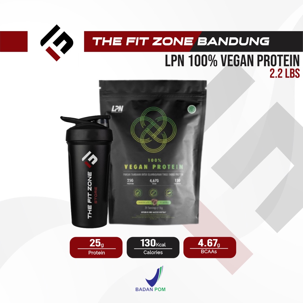 LPN 100% Vegan Protein 2,2lbs BPOM Halal Whey Protein Vegan Diet whey