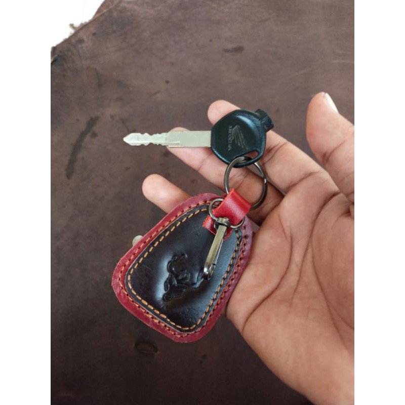 Gantungan Kunci Full Kulit Sapi Asli