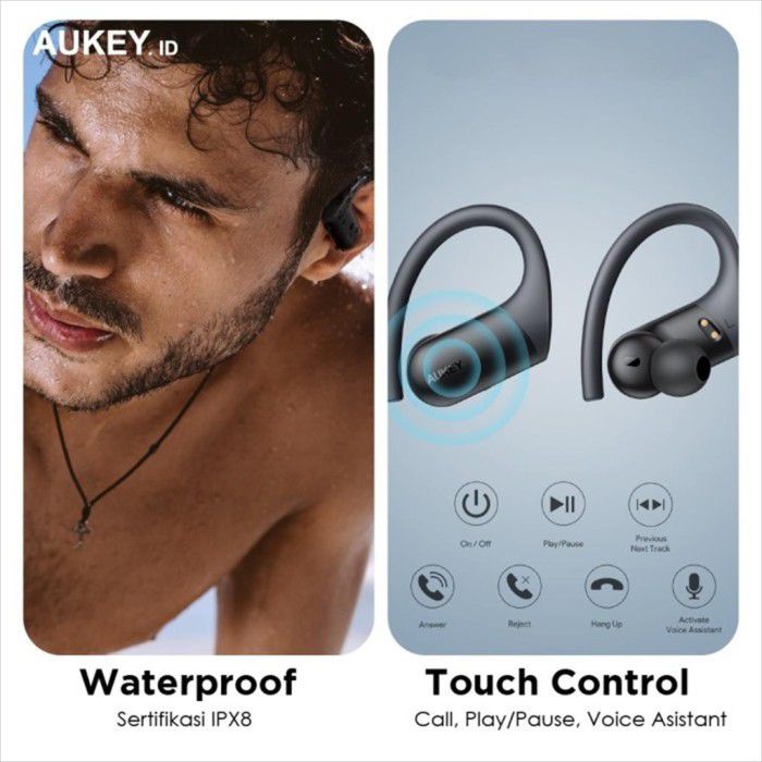 Aukey Earphones TWS Wireless Sport - Charging Case - EP-T32 - 500916 / 501244