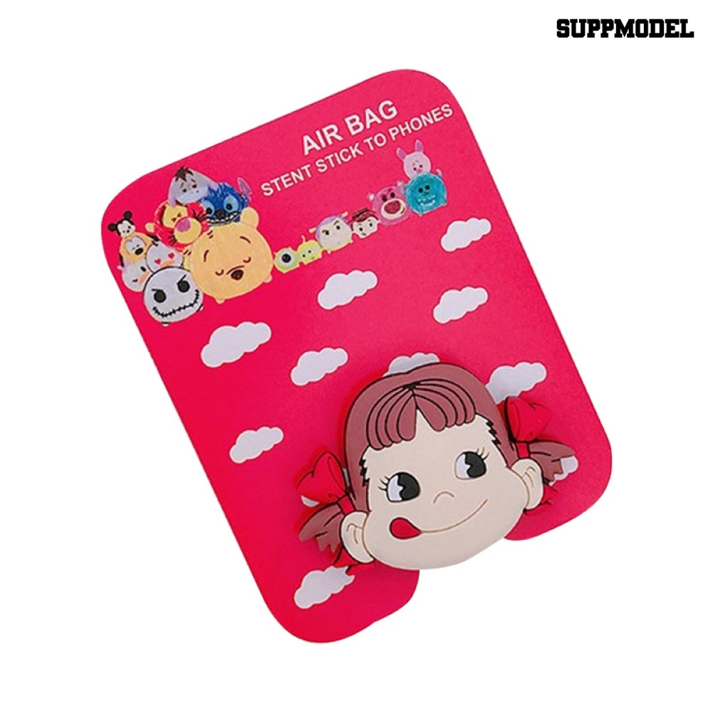 Sdl Stand Bracket Grip Jari Holder Handphone Desain Kartun Bayi Anjing / Beruang Dengan Perekat