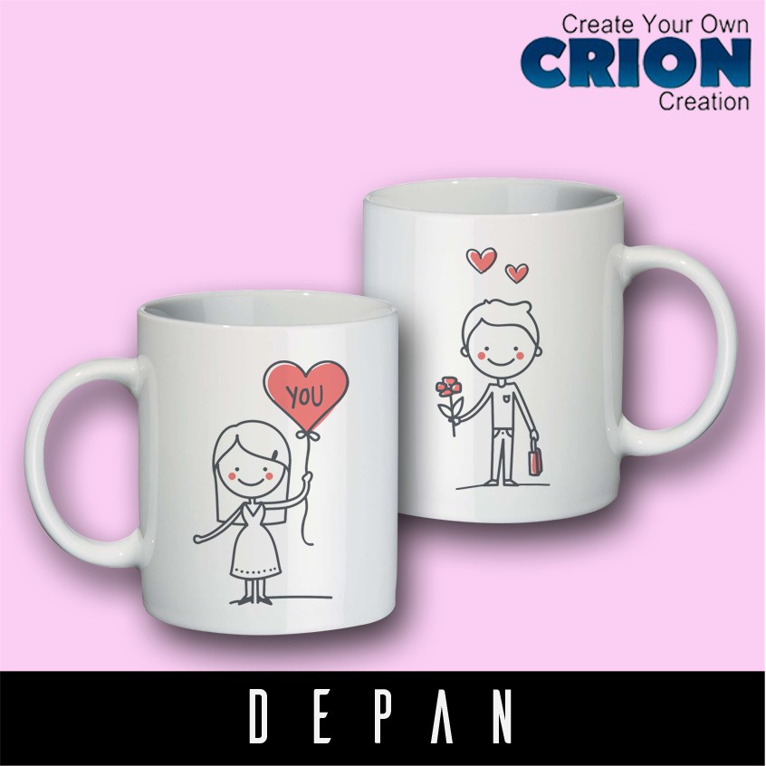 Gelas Mug Couple/Hadiah/Souvenir - You and Me always Forever -By Crion