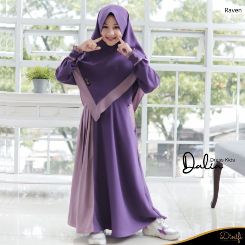 GAMIS SET ANAK DALIA DRESS GAMIS SYARI BY DINIFI MOUZA